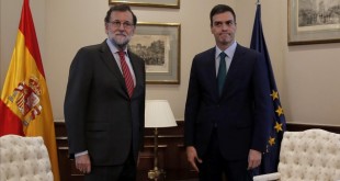 MADRID  12 02 2016   Pedro Sanchez  PSOE  y Mariano Rajoy  PP  durante la reunion que han mantenido en el Congreso de los Diputados  FOTO  JOSE LUIS ROCA