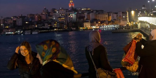 ISTANBUL  TURKEY - FEBRUARY 23  Women take photographs from the Galata bridge on February 23  2017 in Istanbul  Turkey  Turkey will hold its constitutional referendum on April 16  2017  Turks will vote on 18 proposed amendments to the Constitution of Turkey  The controversial changes seek to replace the parliamentary system and move to a presidential system which would give President Recep Tayyip Erdogan executive authority  Campaigning will officially begin on February 25 with a pro referendum rally to be held in Ankara and attended by Prime Minister Binali Yildirim    Photo by Chris McGrath Getty Images