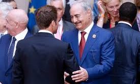 Macron , le maréchal Haftar,